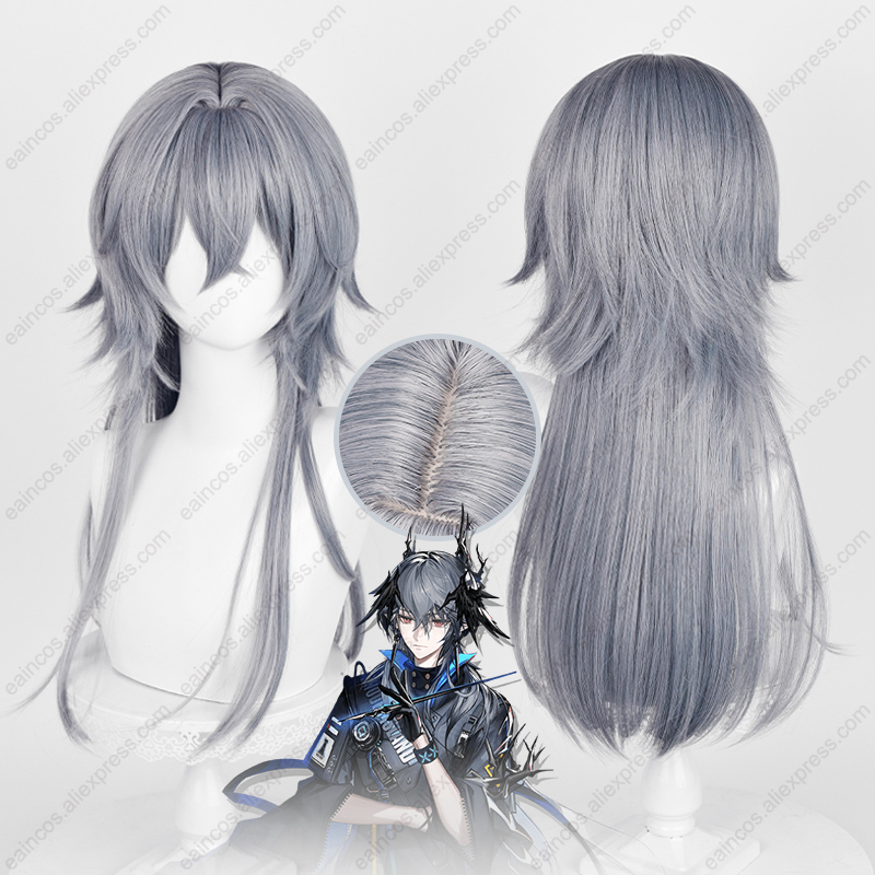 Anime Cosplay Blue Hair - Arknights logos peruca cosplay 62cm longo