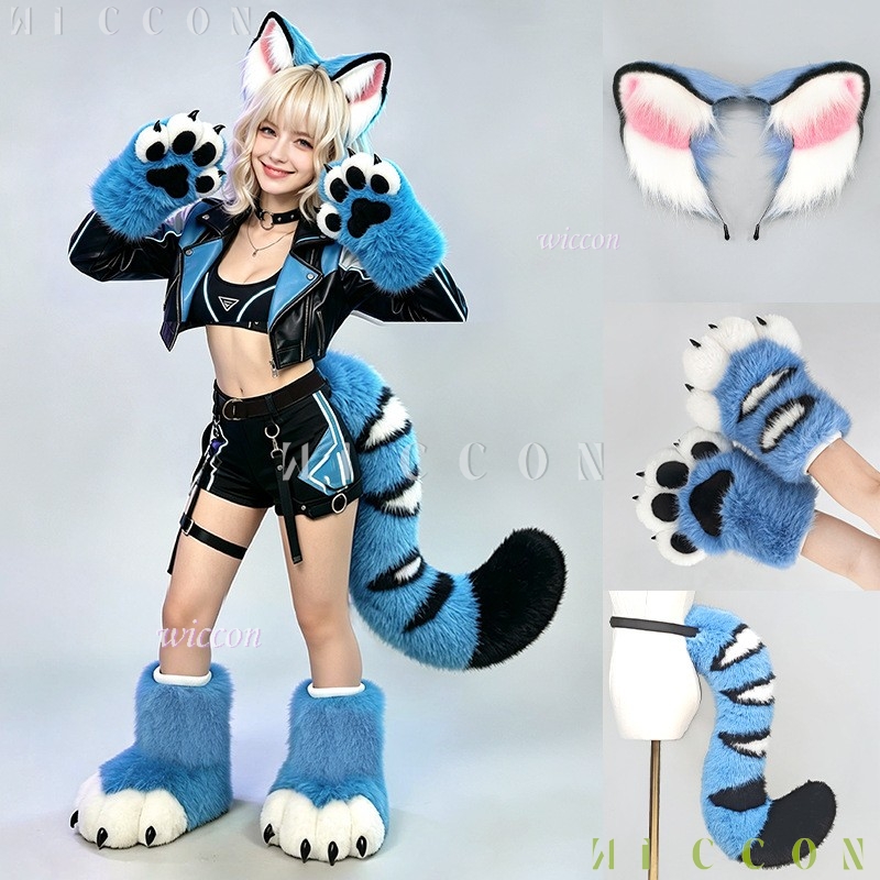 Anime Cosplay Ladies - Conjunto de orelhas e cauda de