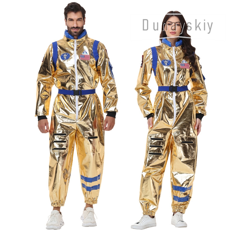 Fantasia de Astronauta Dourada - Anime Cosplay Couple avaliação e preço