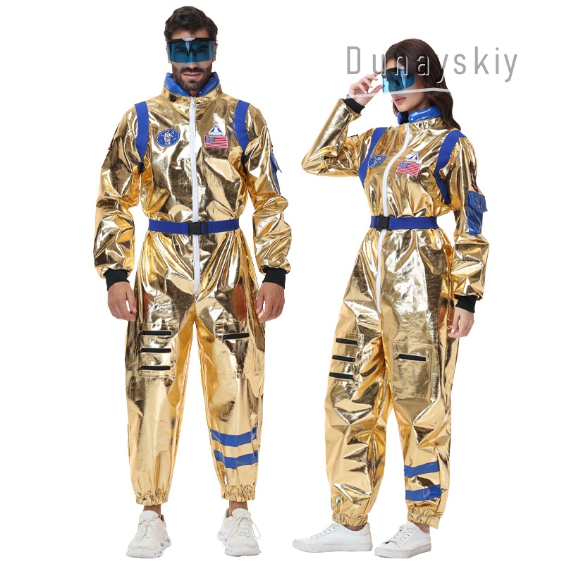 Fantasia de Astronauta Dourada - Anime Cosplay Couple avaliação e preço