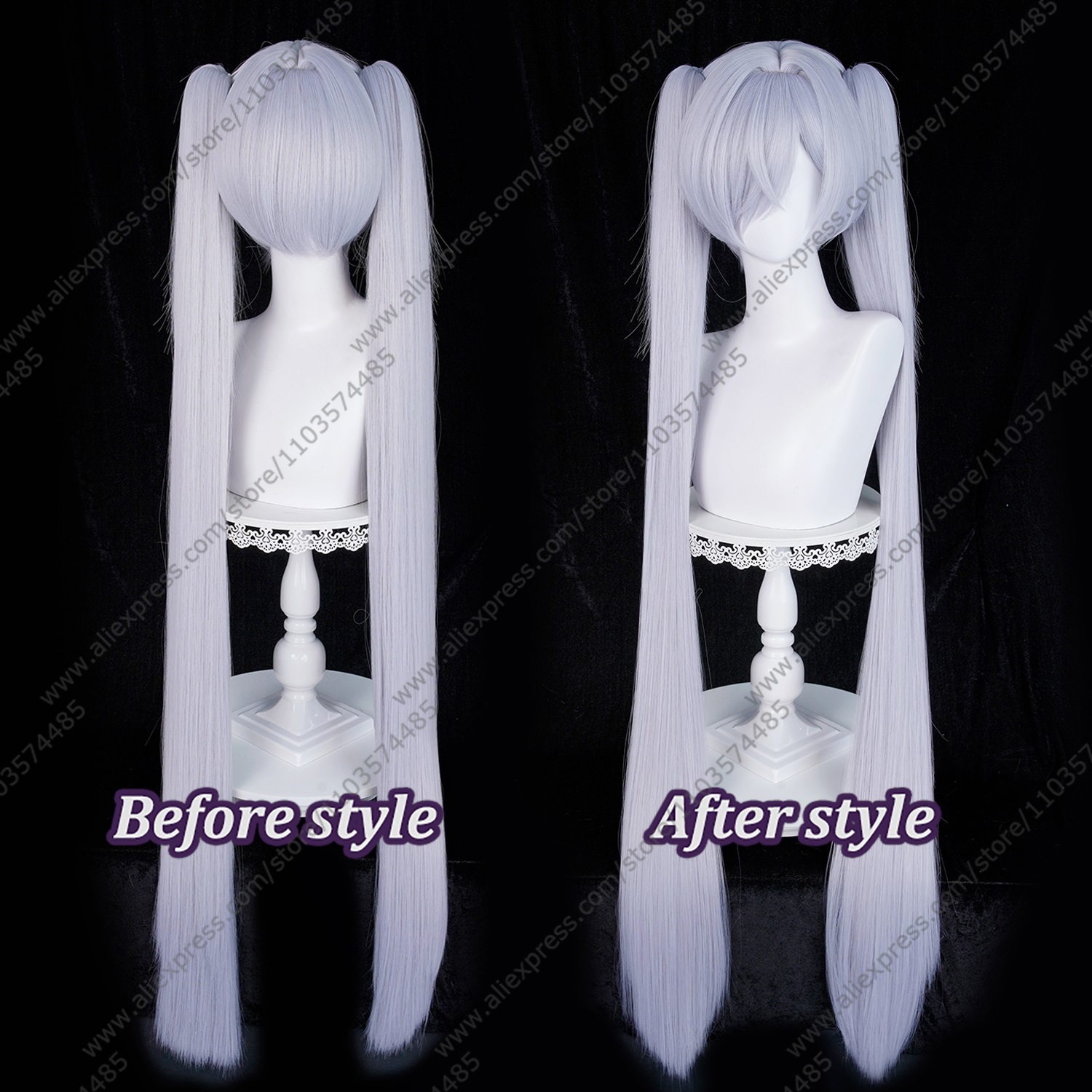 Perucas de cosplay da Cinderel - Anime Cosplay Blue Hair avaliação e preço